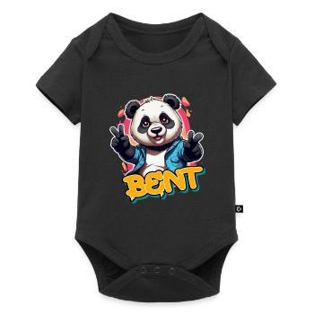 BENT - Handsome boy name with cool panda - Baby Premium short-sleeve bodysuit - black - Front