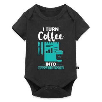 Turning Coffee into Budget Reports - Baby Premium short-sleeve bodysuit - black - Front