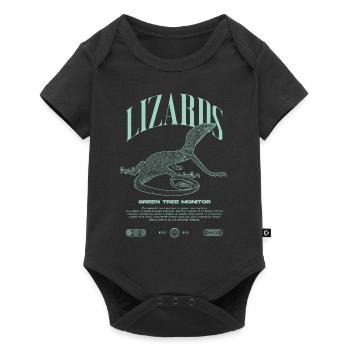 Moniteur d’arbre vert Streetwear gardien de lézard - Body à manches courtes Premium Bébé - noir - Devant