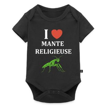 Humour insecte Mante religieuse - Body à manches courtes Premium Bébé - noir - Devant