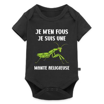 Humour insecte Mante religieuse - Body à manches courtes Premium Bébé - noir - Devant