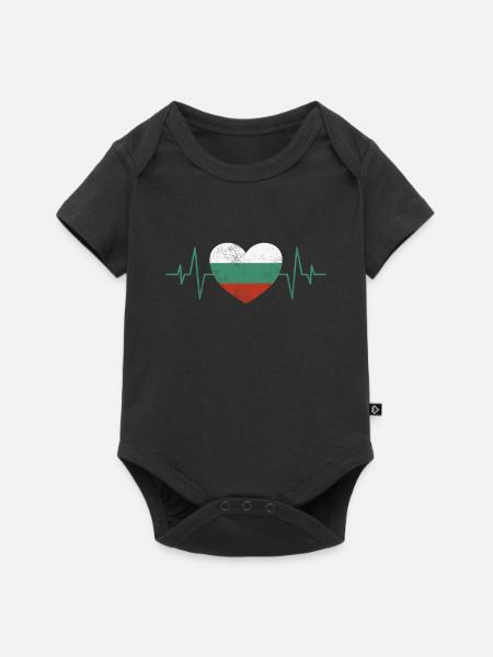 Bulgarien Herzschlag - Baby Premium Kurzarmbody - Schwarz