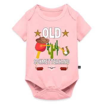 Vieux papillon main Tennis de Table Design - Body à manches courtes Premium Bébé - rose - Devant