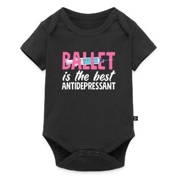Süßes Ballerina Ballettänzerin Geschenk - Baby Premium Kurzarmbody - Schwarz - Vorne