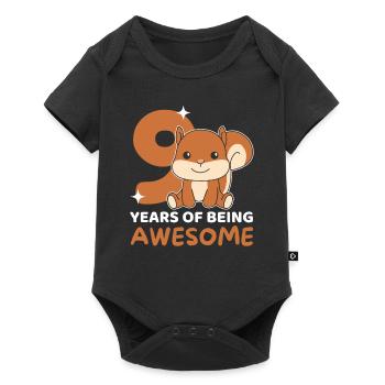 Squirrel for 9th birthday children nine years - Baby Premium short-sleeve bodysuit - black - Front