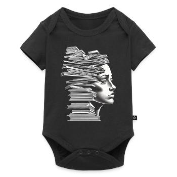 Book Women Face Art Drawing Graphic Motif B - Baby Premium short-sleeve bodysuit - black - Front