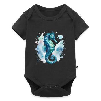 Seahorse, Sea, Sea Creatures, Vacation, Beach, Fun - Baby Premium short-sleeve bodysuit - black - Front