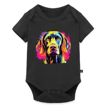 Watercolor Colorful German Shorthair - Baby Premium short-sleeve bodysuit - black - Front