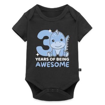 Dino pour les enfants de 3 ans - Body à manches courtes Premium Bébé - noir - Devant