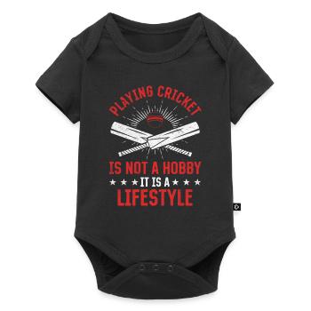 Jouer au cricket n’est pas un passe-temps, c’est un mode de vie. - Body à manches courtes Premium Bébé - noir - Devant