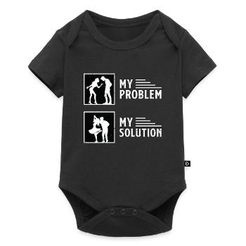 Danseur Swing Mon Problème Ma Solution Pictogramme Papa - Body à manches courtes Premium Bébé - noir - Devant