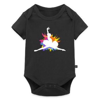 Süßes Ballerina Ballettänzerin Geschenk - Baby Premium Kurzarmbody - Schwarz - Vorne