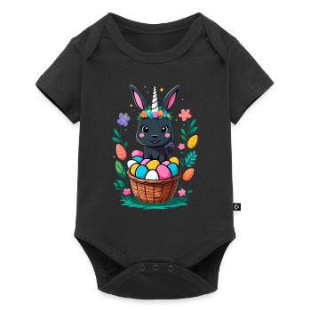 Funny Unicorn Easter Bunny Cute Easter Unicorn - Baby Premium short-sleeve bodysuit - black - Front