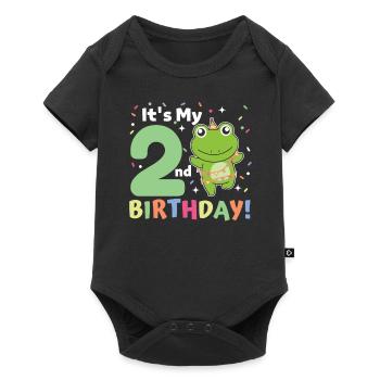 Frog for 2nd birthday children two years old - Baby Premium short-sleeve bodysuit - black - Front