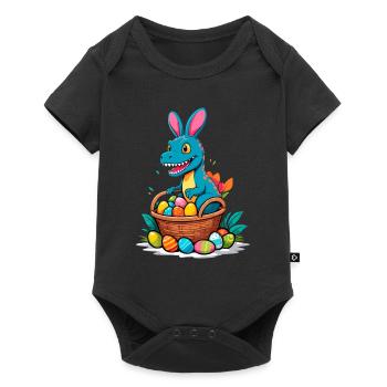 Iconic Easter Dinosaur Dinosaur Easter Bunny - Baby Premium short-sleeve bodysuit - black - Front