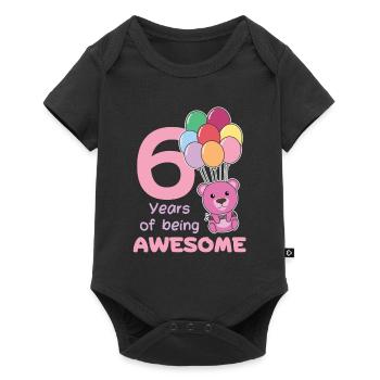 Bear for 6th birthday children six years old - Baby Premium short-sleeve bodysuit - black - Front