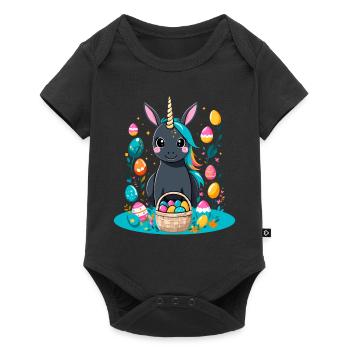 Funny Unicorn Easter Bunny Cute Easter Unicorn - Baby Premium short-sleeve bodysuit - black - Front