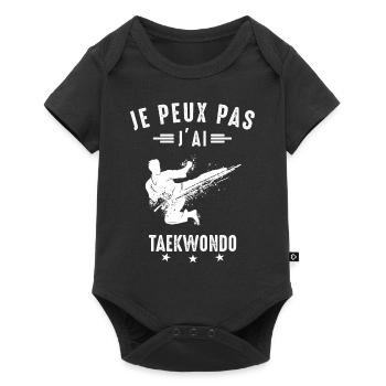 Je peux pas j'ai Taekwondo Dojo Art Martial humour - Body à manches courtes Premium Bébé - noir - Devant