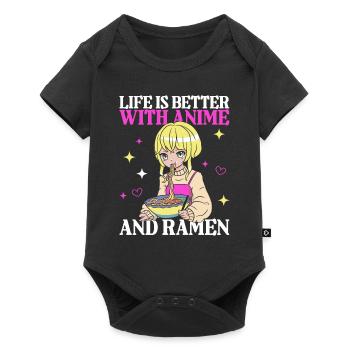 Life Is Better With Ramen & Anime - Baby Premium short-sleeve bodysuit - black - Front