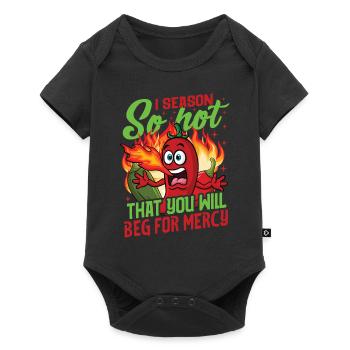 Red Hot Chili Sauce Spicy Food Lover Apparel - Baby Premium Kurzarmbody - Schwarz - Vorne