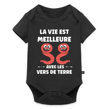 Humour ver de terre - Body à manches courtes Premium Bébé - noir - Devant