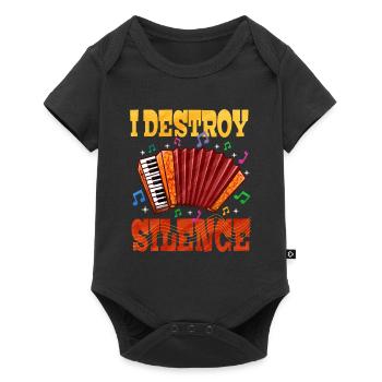 Accordéon Polka musique cadeau - Body à manches courtes Premium Bébé - noir - Devant