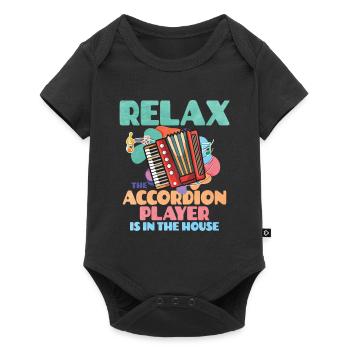 Accordéon Polka musique cadeau - Body à manches courtes Premium Bébé - noir - Devant