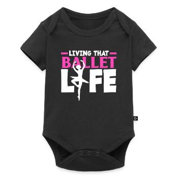 Süßes Ballerina Ballettänzerin Geschenk - Baby Premium Kurzarmbody - Schwarz - Vorne
