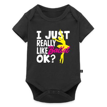 Süßes Ballerina Ballettänzerin Geschenk - Baby Premium Kurzarmbody - Schwarz - Vorne