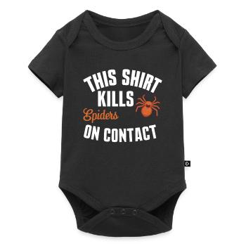 Funny Arachnophobia Awareness, Spider Phobia - Baby Premium short-sleeve bodysuit - black - Front