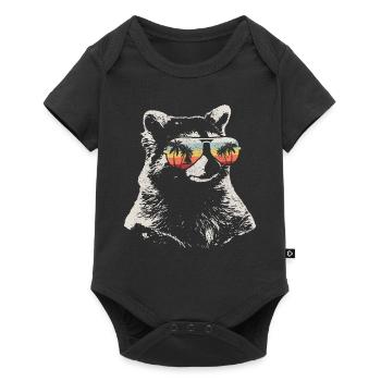 Raccoon Funny Gift - Baby Premium short-sleeve bodysuit - black - Front