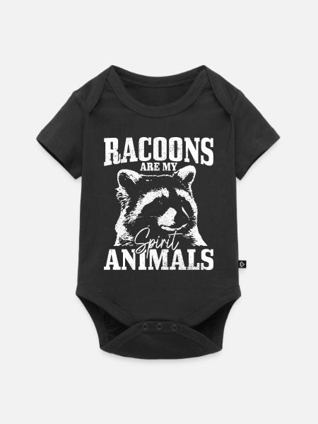 Waschbär Lustig Geschenk - Baby Premium Kurzarmbody - Schwarz