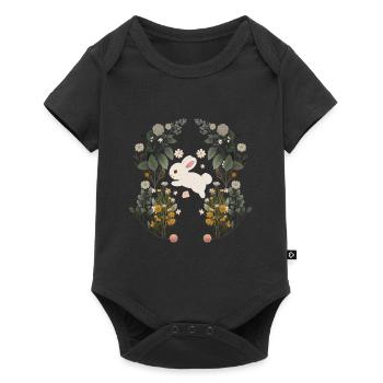 Rabbit, Rabbit, Rodent, Spring, Flowers, Nature - Baby Premium short-sleeve bodysuit - black - Front