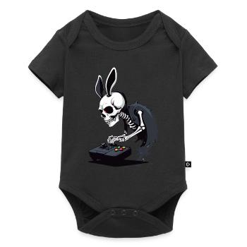 Lapin de Pâques Gamer Jeux de Pâques emblématiques - Body à manches courtes Premium Bébé - noir - Devant