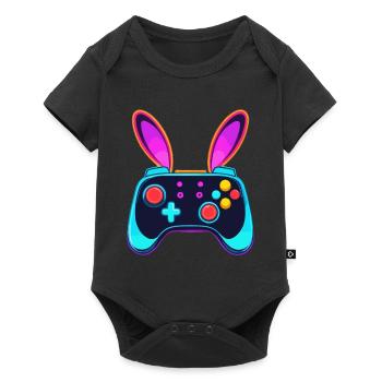 Lapin de Pâques Gamer & Gaming Streetwear Iconique - Body à manches courtes Premium Bébé - noir - Devant