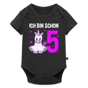Unicorn 5th Birthday Star Festival - Baby Premium short-sleeve bodysuit - black - Front