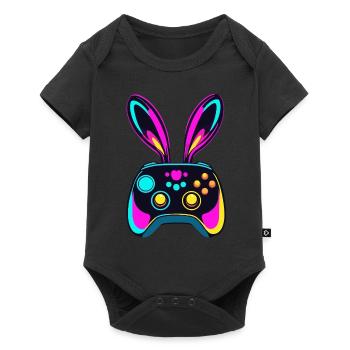 Lapin de Pâques Gamer - Gaming Streetwear Iconique - Body à manches courtes Premium Bébé - noir - Devant