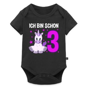 Unicorn Dream World 3 Years of Wonder - Baby Premium short-sleeve bodysuit - black - Front