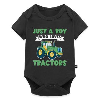 Tractor Boy Young Farmer Tractor Lover - Baby Premium short-sleeve bodysuit - black - Front