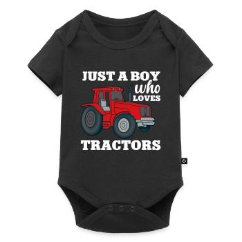 Tractor Boy Young Farmer Tractor Lover - Baby Premium short-sleeve bodysuit - black - Front