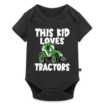 Tractor Boy Young Farmer Tractor Lover - Baby Premium short-sleeve bodysuit - black - Front