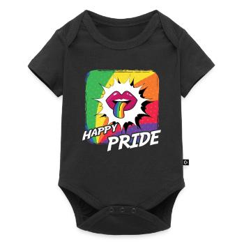 Rainbow Connection Embrace, Happy Pride - Baby Premium Kurzarmbody - Schwarz - Vorne