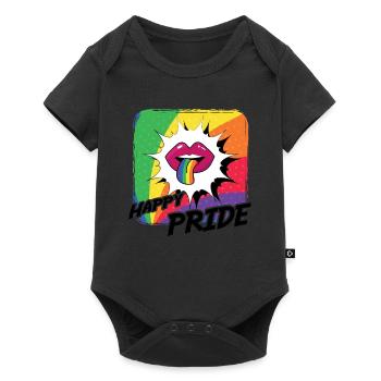 Rainbow Connection Étreinte, Joyeuse Fierté - Body à manches courtes Premium Bébé - noir - Devant