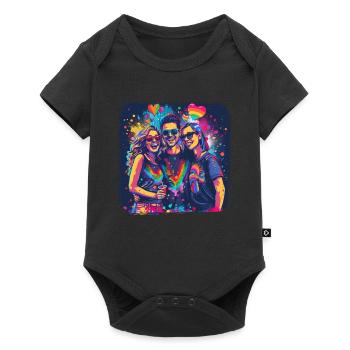 Rainbow Connection Embrace, Happy Pride - Baby Premium Kurzarmbody - Schwarz - Vorne