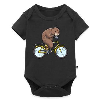 Rat musqué à vélo - Body à manches courtes Premium Bébé - noir - Devant