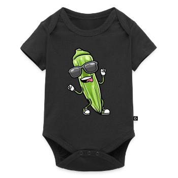 Dancing okra with sunglasses okra - Baby Premium short-sleeve bodysuit - black - Front