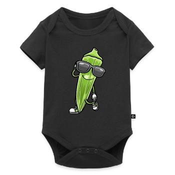 Dancing okra with sunglasses okra - Baby Premium short-sleeve bodysuit - black - Front