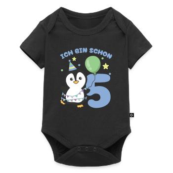 I'm already 5 penguins birthday kids - Baby Premium short-sleeve bodysuit - black - Front