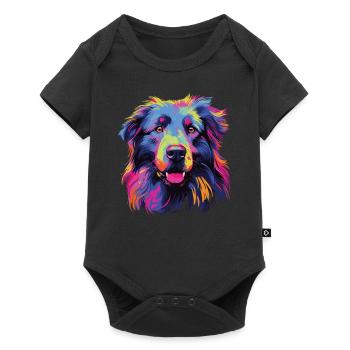 Aquarelle Colorée Petit Basset Pyrénéenne - Body à manches courtes Premium Bébé - noir - Devant
