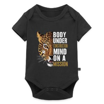 Body Under Construction Mind on a Mission - Baby Premium Kurzarmbody - Schwarz - Vorne